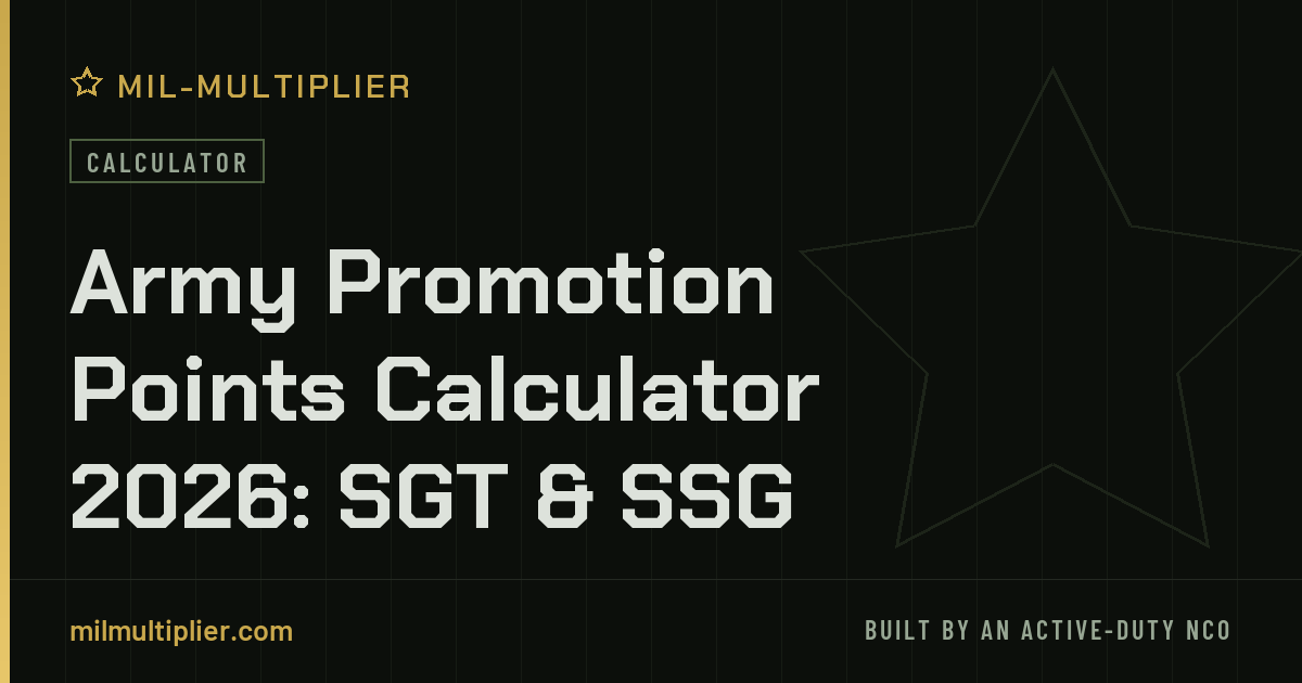 Army Promotion Points Calculator 2026: SGT & SSG