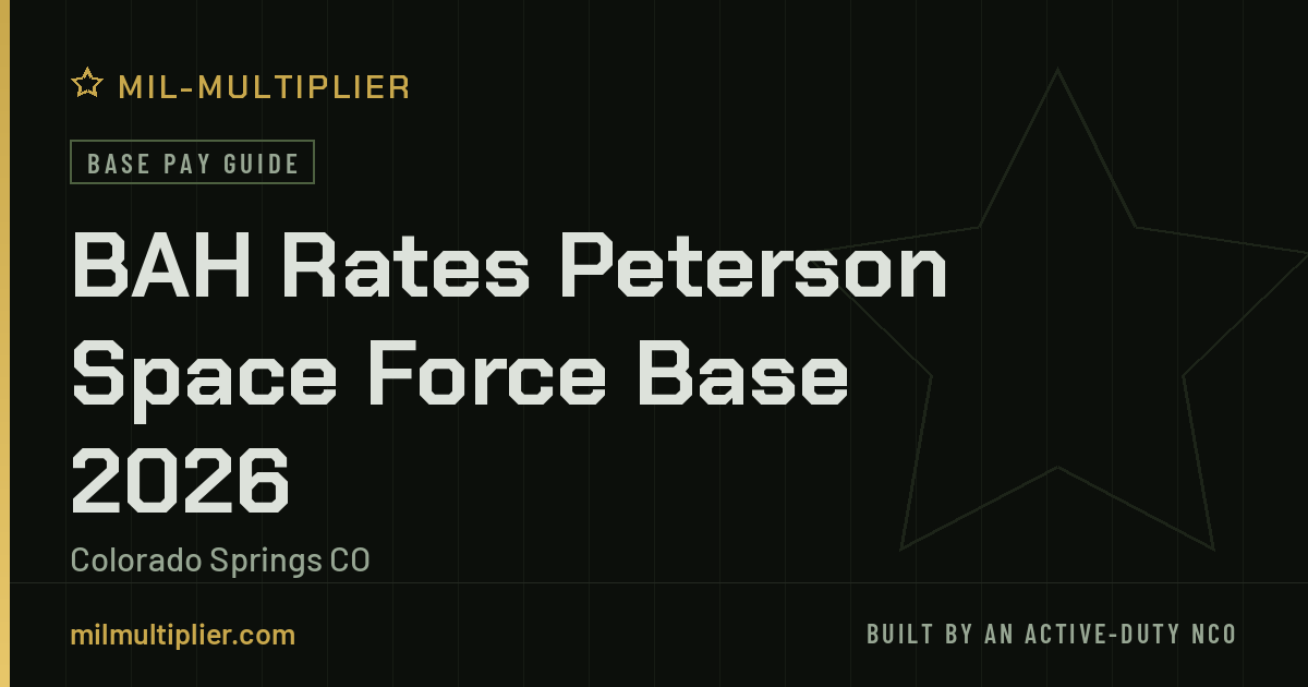 BAH Rates Peterson Space Force Base 2026 | Colorado Springs CO